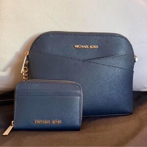 Michael Kors Navy Crossbody Bag and Wallet Set
